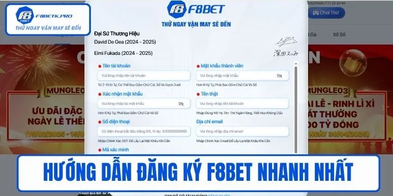 Hướng dẫn Đăng ký F8BET nhanh nhất